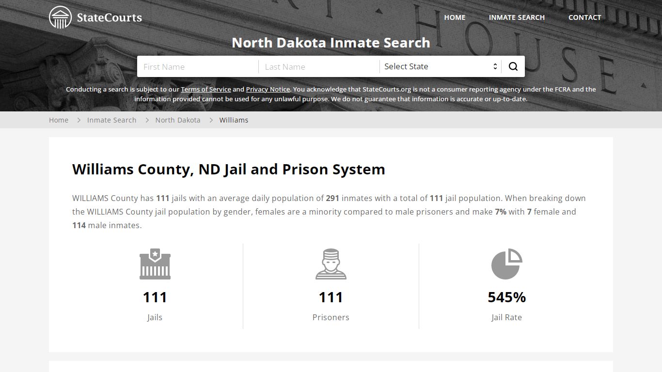 Williams County, ND Inmate Search - StateCourts