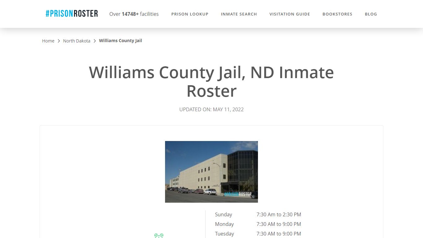 Williams County Jail, ND Inmate Roster